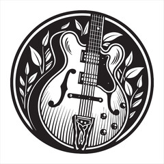 guiter silhouette vector style