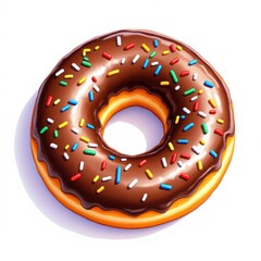 chocolate donut isolated on white