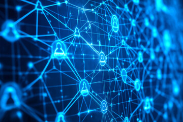 Abstract representation of decentralized data exchange, displaying a global network of users