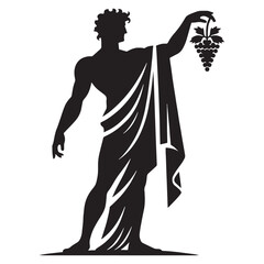 Haunting Dionysus silhouette, inspiring the mysteries of life and death - Dionysus illustration - Dionysus vector - Greek god silhouette

