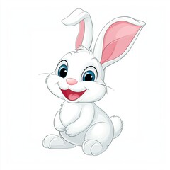 Obraz premium Cute Cartoon Easter Bunny Clip Art in Vector Illustration Style