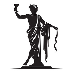Divine Dionysus silhouette, the bringer of ecstasy and madness - Dionysus illustration - Dionysus vector - Greek god silhouette

