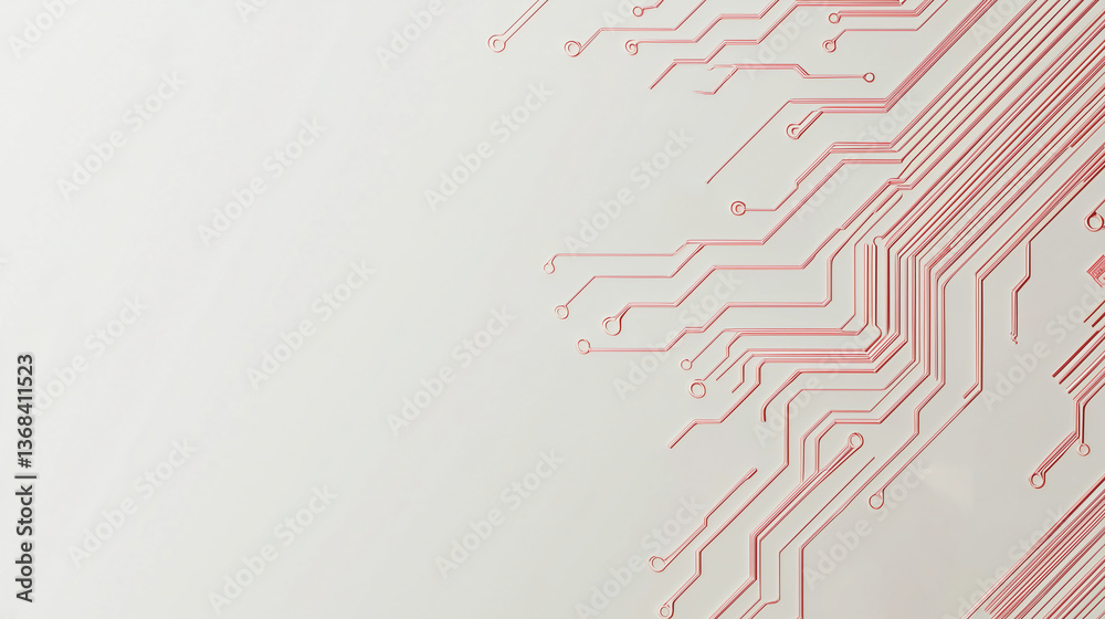 Poster circuit board tech: a close-up of a circuit board, highlighting the intricate network of pathways an