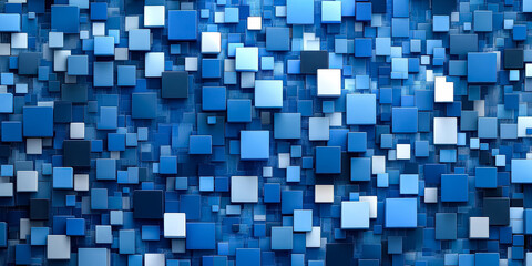 Fototapeta premium Blue and white background with many squares. The squares are arranged in a pattern