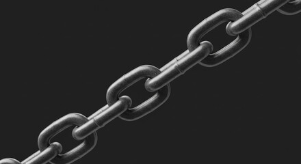 Fototapeta premium A strong, unwavering chain symbolizes resilience and interconnectedness against a stark, dark backdrop.
