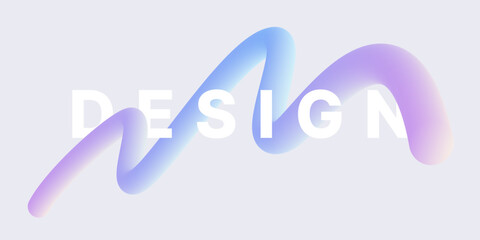 Fototapeta premium Wavy 3d ribbon. Colored wavy gradient line for background, poster or cover. Vector illustration design.