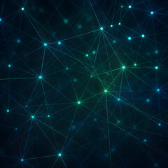 Fototapeta premium Neural Network Visualization with Glowing Connection Nodes