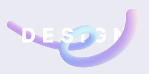 Wavy 3d ribbon. Colored wavy gradient line for background, poster or cover. Vector illustration design.