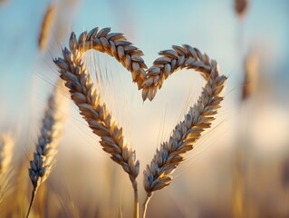 Grain of wheat heart symbolizing harvest and agriculture.