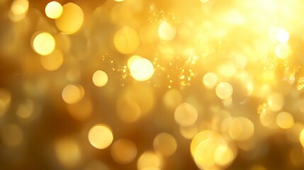 Obraz premium Abstract Golden Bokeh Background with Illuminated Light Particles for Festive Designs