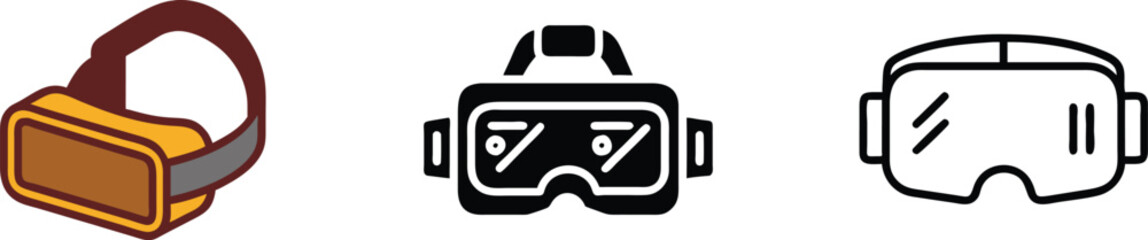 Virtual Reality Goggles, Headsets, and Protective Eyewear Icons
