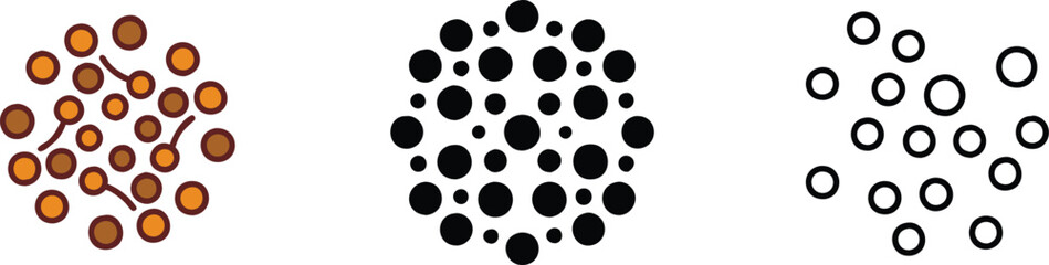 Circular Patterns Dots, Clusters, Dispersion, Distribution, Design, Variations, Shapes, Forms, Aggre