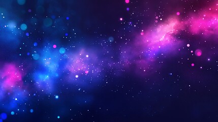 Fototapeta premium Abstract Space Background with Blue and Pink Nebulae and Sparkling Stars