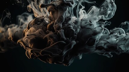 Fototapeta premium Abstract smoke swirl in dark background.