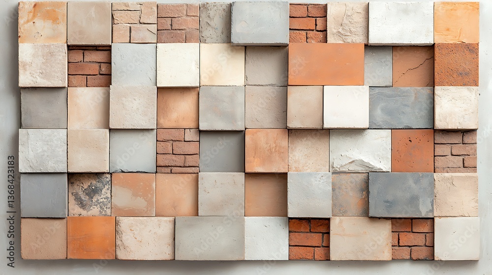 Poster Abstract stone tile mosaic texture background