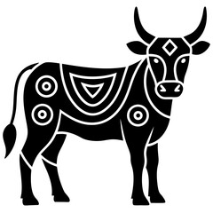 black and white bull