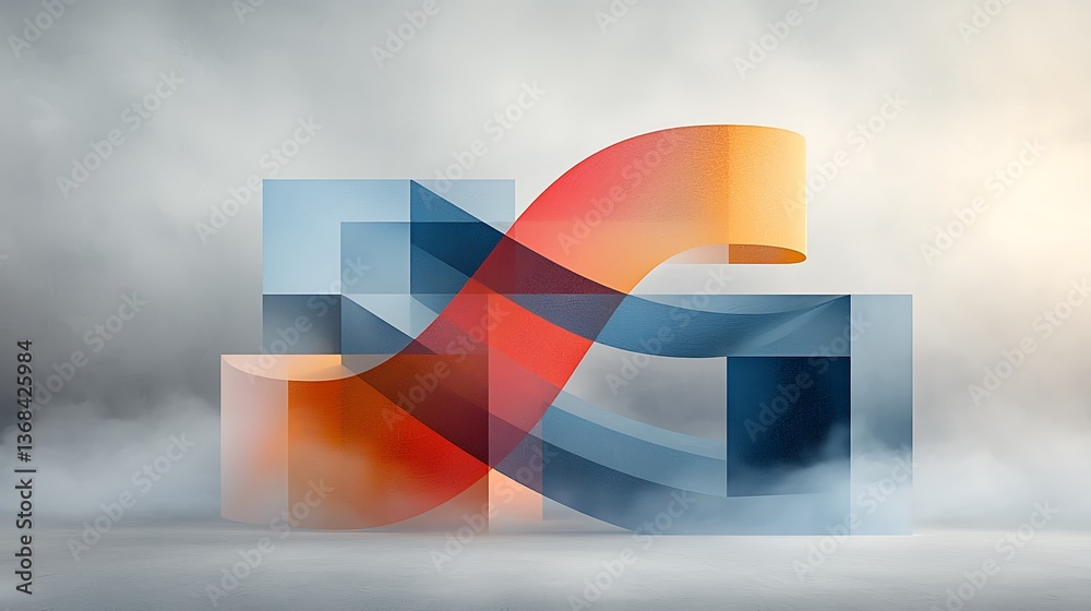Aufkleber abstract translucent cubes composition
