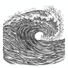 The Crashing Wave: Witness the raw power of the ocean as a majestic wave rises, its crest beginning to curl before crashing down with a mesmerizing display of nature's fury.