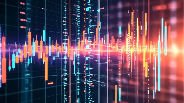 Dynamic Stock Trading Background With Vibrant Data Visuals Generative AI