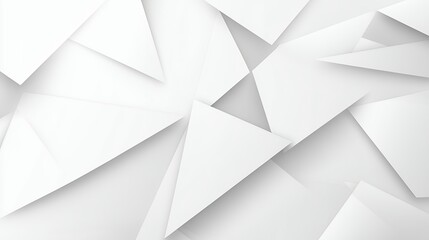 Obraz premium Abstract White Triangle Shapes Pattern with Shadows, Minimalist Geometric Design