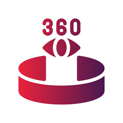 360 flat gradient icon