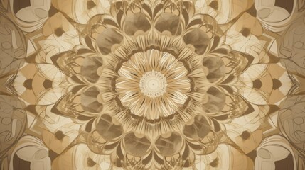 Elegant floral mandala design in warm tones.
