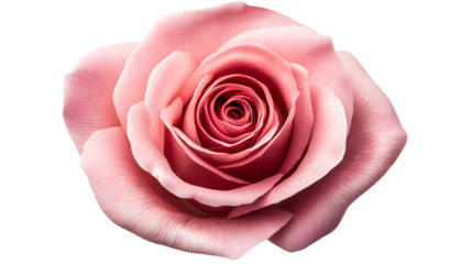 Delicate Pink Rose Blossom Macro Close-Up Isolated on Black, cut out transparent