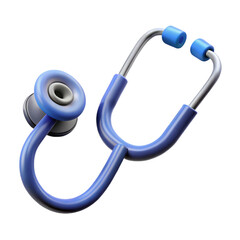 Stethoscope 3D Icon Isolated on White Background Representing Medical Diagnosis  