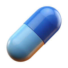 Pill or capsule 3D icon isolated on white background symbolizing medicine and healthcare  