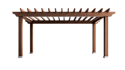 Wooden pergola design, architecture structure element, cut out transparent