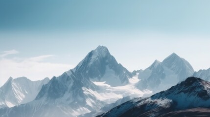 Fototapeta premium Majestic peaks under a clear blue sky.