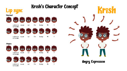 An angry black kid/boy cartoon & clipart with hand gesture vector. Black boy face expression & cartoon lip sync set for animation. Angry boy vector, cartoon, illustration & clipart
