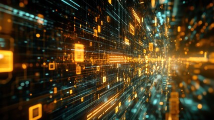 Fototapeta premium Bold abstract background featuring dark and yellow color scheme evoking mystery and dynamic visual interest