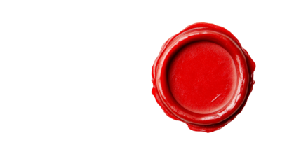 Red sealing wax stamp for letters, confirmation, cut out transparent