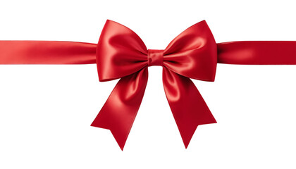 Elegant Bright Red Bow for Celebratory PNG Image