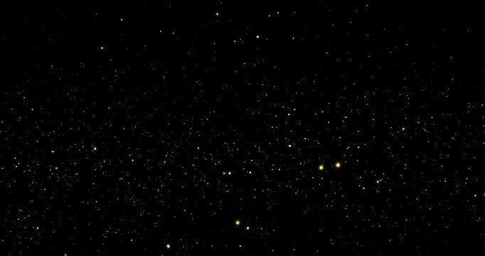 Dense golden particles background, sparkling tiny golden dust cloud