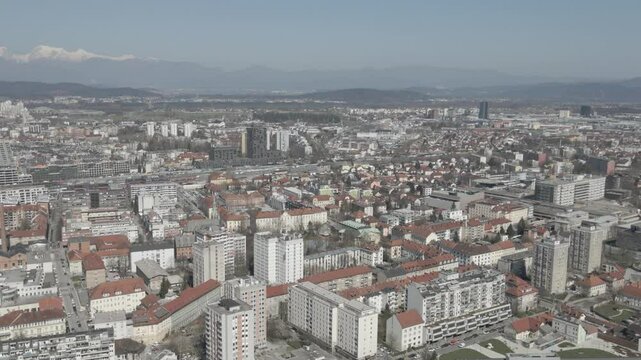 aerial view of Ljublana city in Slovenia