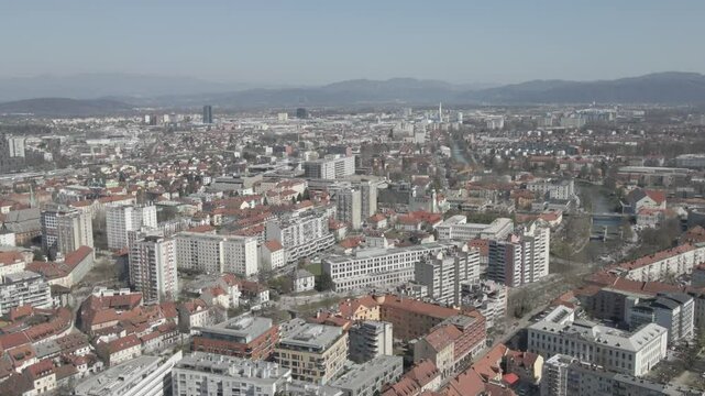 aerial view of Ljubljana Slovenia
