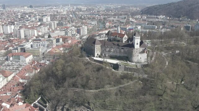 aerial view of Ljublana city in Slovenia