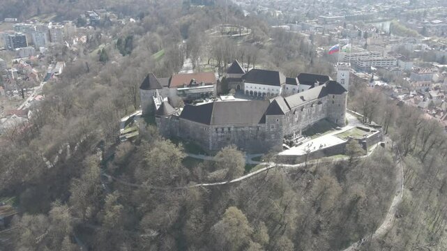 aerial view of Ljublana city in Slovenia