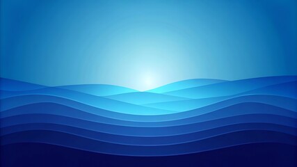Obraz premium Minimalist Blue Mountain Landscape at Sunrise – Abstract Nature Background