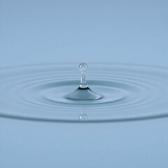 A delicate crystal clear water droplet suspended