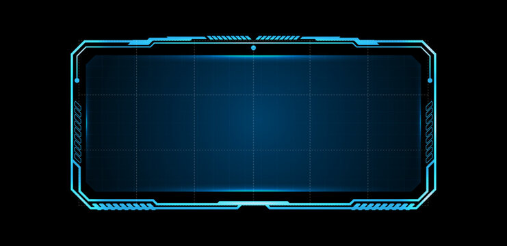 Futuristic HUD screen or technology box blue. Vector illustration