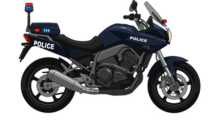 Police Motorcycle Bike Vehicle Cartoon Toy No Background Vector