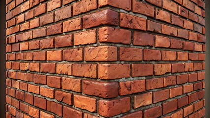 Obraz premium Red Brick Wall with Urban City Background – Industrial Exterior Texture