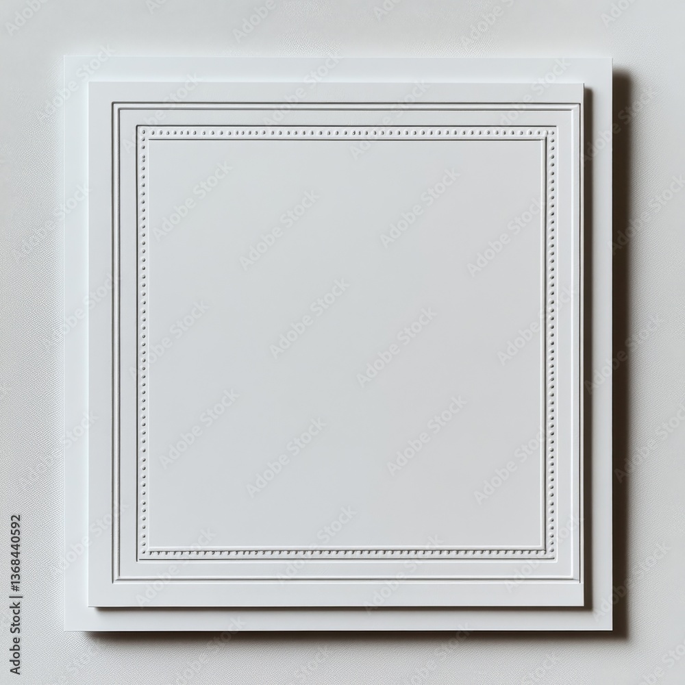 Poster minimalist white frame: a textured, clean aesthetic for art and design projects displayed on a light
