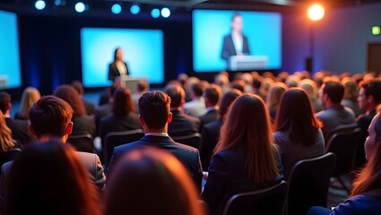  Female Business Leader Speaking at Conference Event