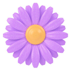 Fototapeta premium violet flower isolated on white background 3D Illustration