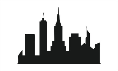 Fototapeta premium Iconic City Skyline Silhouette View