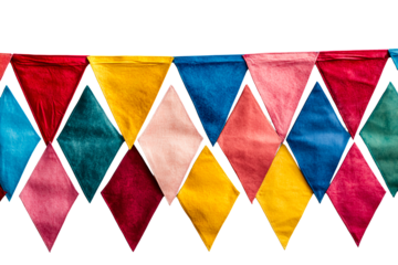 Colorful Decorative Pennant Banner, Celebration Decorations, cut out transparent